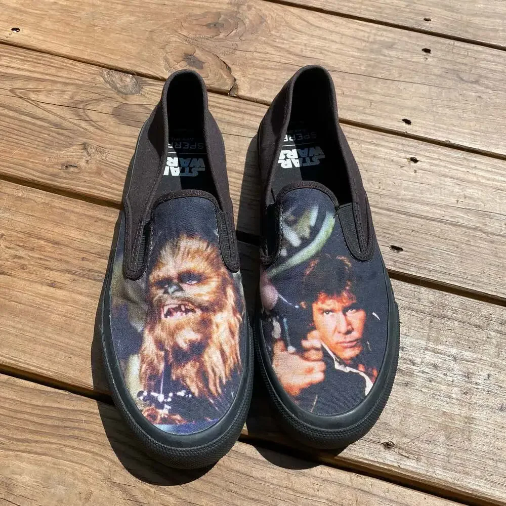Sperry x Star Wars Cloud Slip-On Sneakers featuring Han Solo and Chewbacca